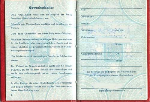 Carnet d'adhérent de la F.D.G.B.